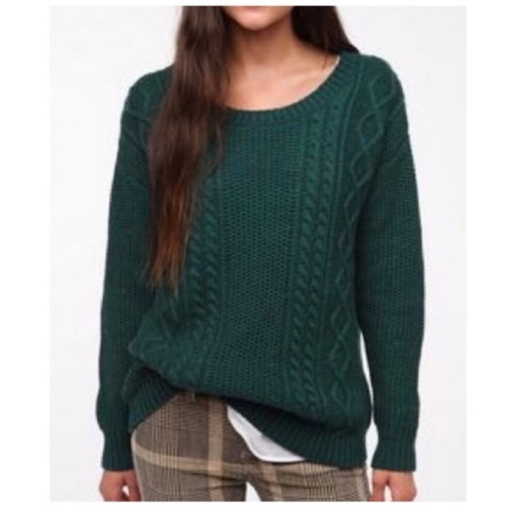 COINCIDENCE & CHANCE Green Elbow Patch Sweater Small